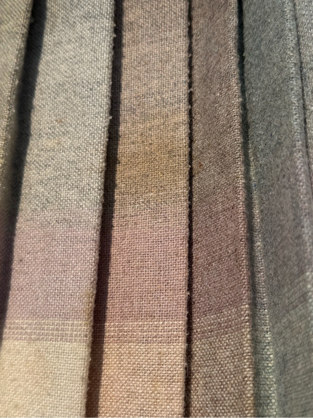 Vintage Pleated Pastel Plaid Wool Blend Midi Skirt - Picture 8 of 8